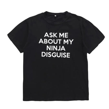 Ninja Disguise Flip-up T-shirt – Unisex, Polyester | Funny Costume Te… – 🔹