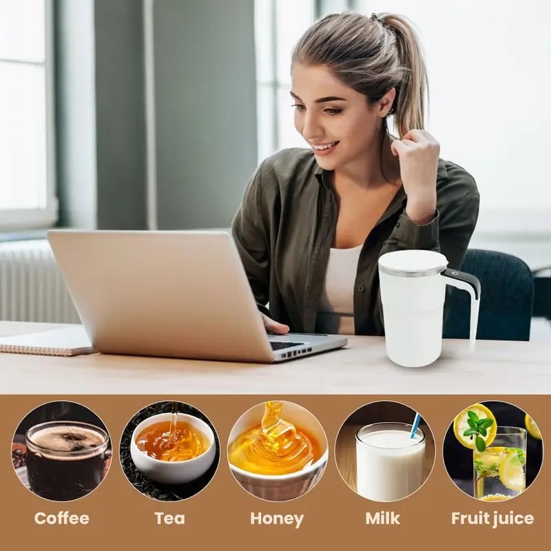 Electric Self-stirring Mug With Lcd Thermometer – Electric Self-stirr… – ☕