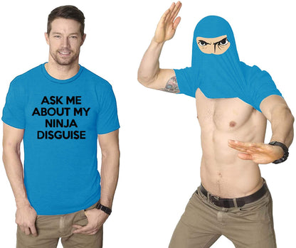 Ninja Disguise Flip-up T-shirt – Unisex, Polyester | Funny Costume Te… – 🔹