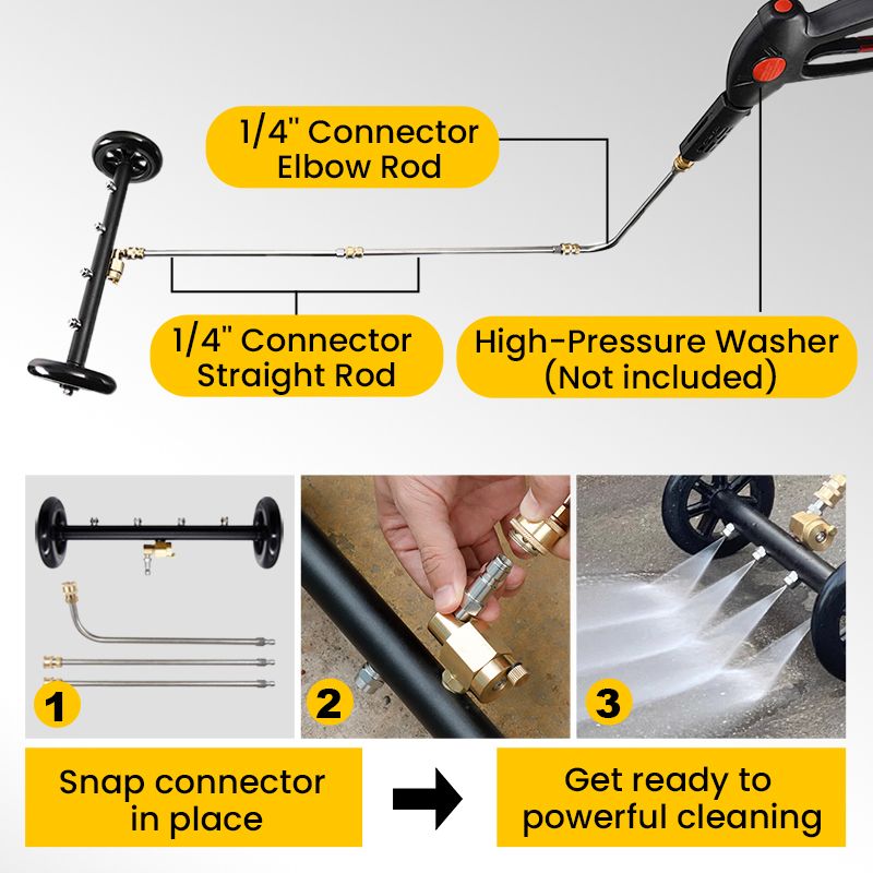 Versatile Pressure Undercarriage Cleaner Nozzle – Dual-Mode Jet, Long Hose & Paint-Safe Design 🚗💦