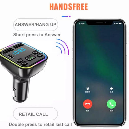🔥Hot Sale Deals-Colorful Lights Bluetooth Car MP3 Player