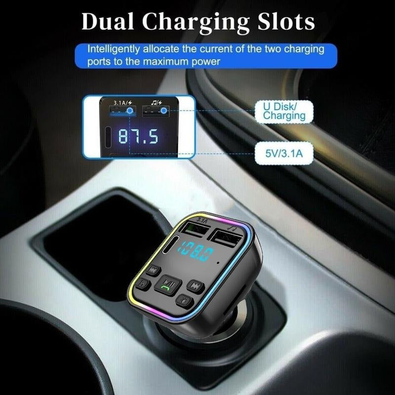 🔥Hot Sale Deals-Colorful Lights Bluetooth Car MP3 Player