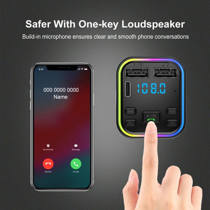 🔥Hot Sale Deals-Colorful Lights Bluetooth Car MP3 Player
