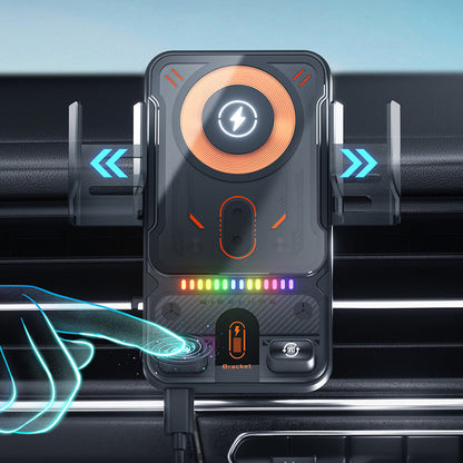 Smart 2-In-1 Auto-Rotating Car Phone Holder & Wireless Charger